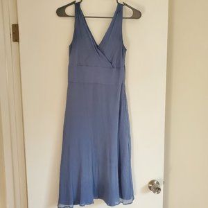 J. Crew Blue Sophia Dress Silk Chiffon Size 4